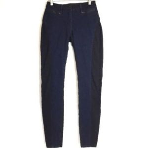 3X1 W2 Dark Blue Black Panel Stretch Denim Legging